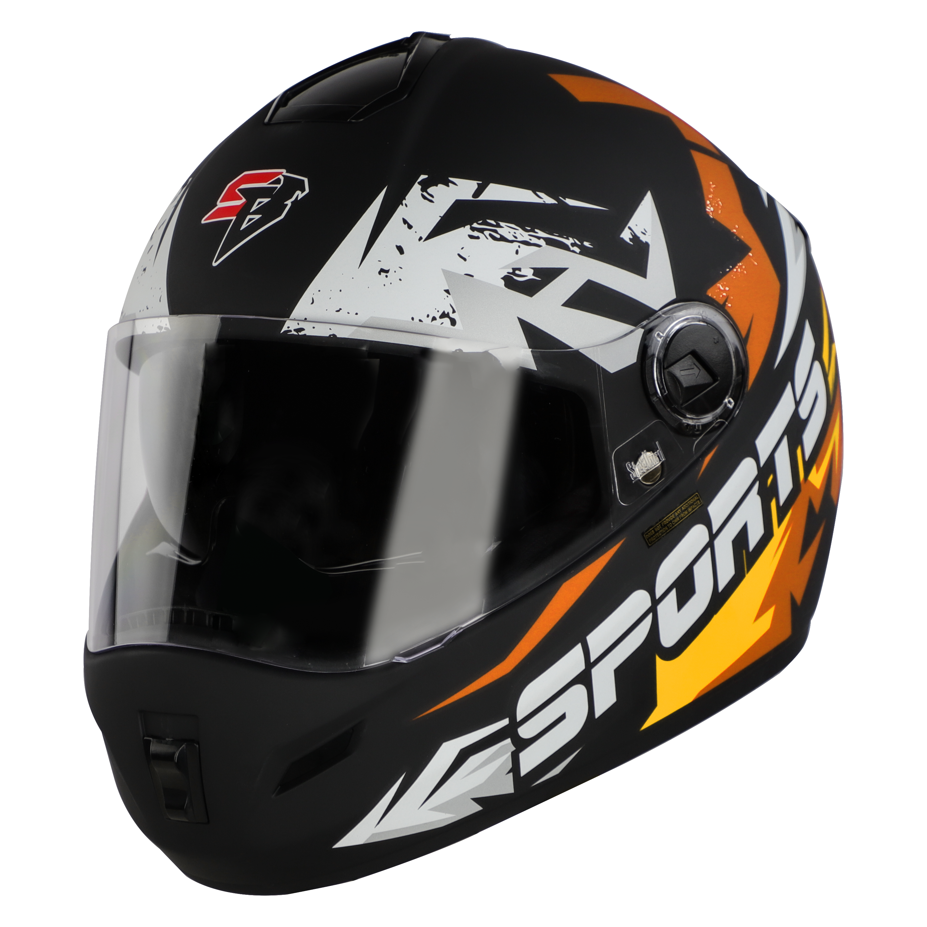 SBH-34 Sports Reflective Glossy Black With Orange 